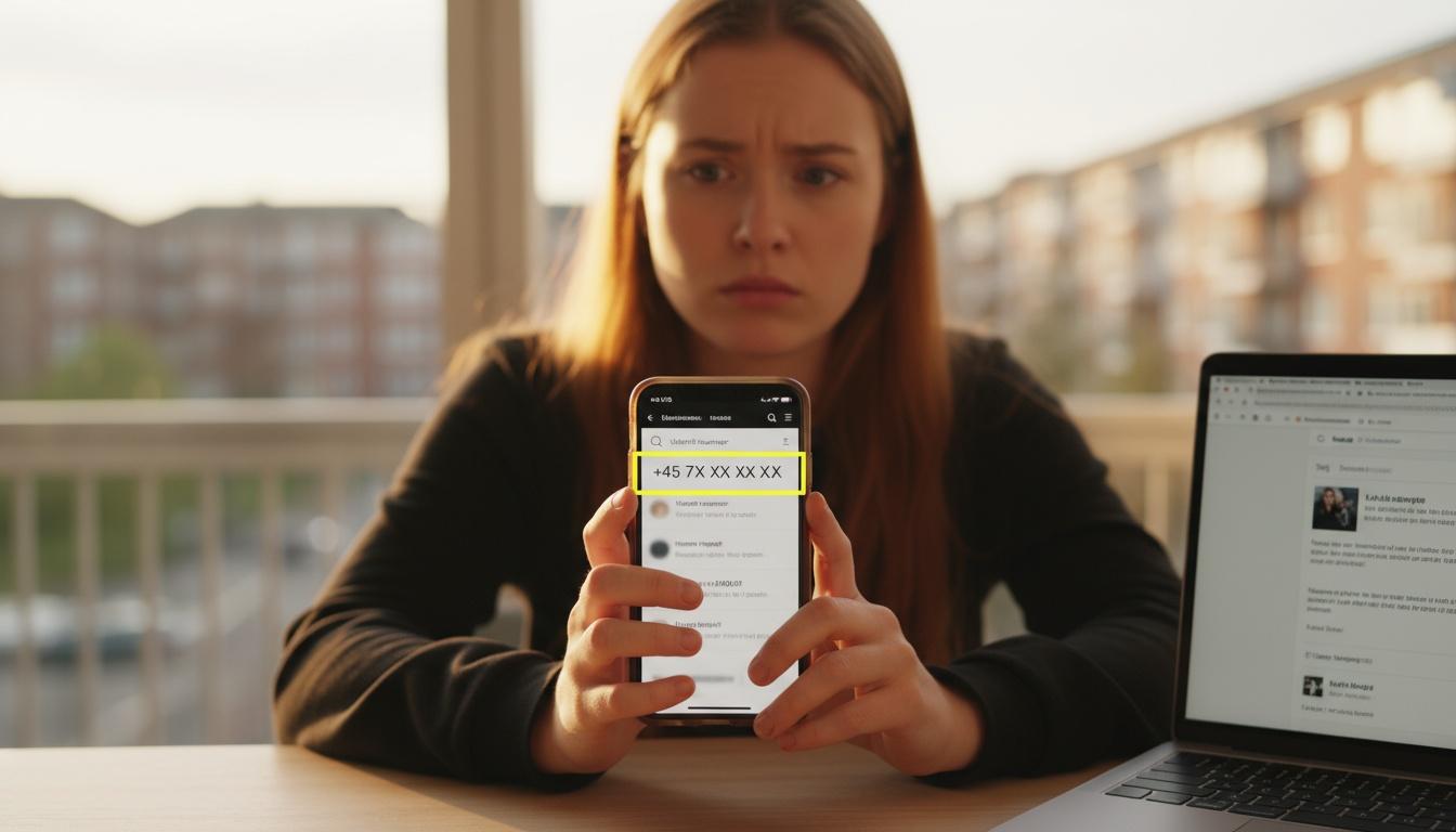 Kvinde undersøger ukendt nummer